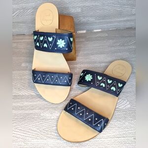 Jack Rogers Adair Blue and Green Sandals, 10